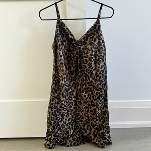 Zara Leopard Print Satin Mini Dress